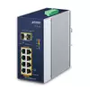 PLANET IP30 Ind 8-P 10/100/1000T Unmanaged Gigabit Ethernet (10/100/1000) Power over Ethernet (PoE) Blue, White