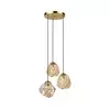 Luster na sajli CRISTAL 3xE14/15W/230V mesing/dimljeno bež