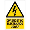Samolepljiva nalepnica - opasnost od električnog udara - 230x330mm