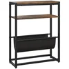 Homestar Stranska miza s 3 policami in V-obliki držala za revije 43x18x56 cm rjava