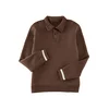 Trendyol Brown Oversize/Wide Cut Buttoned Polo Collar Thick Polar Fleece Sweatshirt
