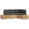 Set vanjskih sofa 4 Komad Bijela i antracit Čvrsto drvo akacije
