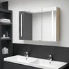 LED kupaonski ormarić s ogledalom 89 x 14 x 62 cm boja hrasta