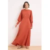 Trendyol Modest Ženska haljina Tctss26Eb00080, Smeđa