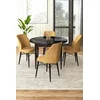 Hanah Home Set Trpezarijski sto i 4 stolice, Oker-crni