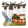LED prigušiva solarni dekorativni lanac 10xE27/3V USB 2400 mAh 10,62 m IP65 crna + daljinski upravljač