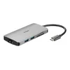 D-LINK DUB-M810 8 u 1 USB Hub, USB-C, HDMI 4K/USB A, 3.0 x 3/RJ45/SD-microSD, Sivi