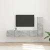 Set TV komoda Zidne 3 pcs Betonski sivi Konstruirano drvo