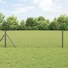 vidaXL varjena žična ograja s 7 drogovi Siva 0.6x10 m Jeklo