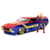 Avtomobilček Marvel Ford Mustang Mach 1973 Jada kovinski z odpirajočimi elementi in figurica Captain Marvel 18 cm dolžina 1:24