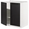 METOD Podni element s policama/2 vrata, bela/Lerhyttan crno bajcovano, 80x60 cm