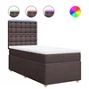 Vidaxl Box spring postelja z vzmetnico temno rjava 100x200 cm blago