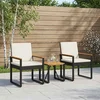 Set vanjskog namještaja 3 pcs Crna i krem-bijela poliratan