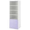 SMASTAD / PLATSA Biblioteka, bela lila/s 2 fioke, 60x57x181 cm