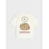 Sinsay - Pamučna oversize majica s printom Pusheen the Cat - krem