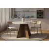 HANAH HOME Trpezarijski sto Virella Travertine Venezia Walnut