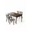 HANAH HOME Rasklopivi trpezarijski sto i stolice (5 delova) Exve Baroque Grey