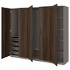 PAX/STORKLINTA Garderobni sestav, temno siva/temno rjava imitacija luženega hrasta, 250x60x201 cm