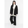 Trendyol Stone Strip Detailed Cardigan-Pants Knitwear Set