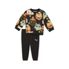 Puma Minicats Moody Cat AOP Crew Shirt Set Toddlers, Black, Size 1-2Y, Clothing