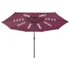 Vrtni suncobran s LED svjetlima 400 cm bordo