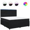 Vidaxl Box spring postelja z vzmetnico črna 180x200 cm žamet