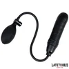 LateToBed BDSM Line Inflatable Dildo With Manual Pump Black