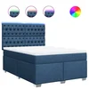Vidaxl Box spring postelja z vzmetnico modra 140x200 cm blago