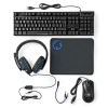 Nedis Gaming Combo Kit | 5-v-1 | Tipkovnica, slušalke, miška in podloga za miško | Črna | QWERTY | Postavitev ZDA