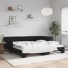 Dnevni krevet na razvlačenje crni 100 x 200 cm baršunasti