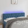 Vidaxl vidaXL Vzglavje z LED svetlobo temno modro 160x7x78/88 cm žametno