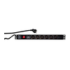 Mirsan 220V razvodni PDU panel 19, 1U sa 6 utičnih mesta,prekidač,prenaponska zaštita,kabl 1.8m