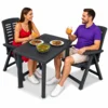 Vidaxl Bistro garnitura 3-delna plastika antracitna