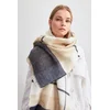Trendyol Beige Checked Pattern Womens Soft-textured Scarf