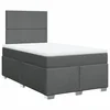 Vidaxl Box spring postelja z vzmetnico temno siva 120x200 cm blago