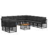 Set vanjskih sofa 12 pcs Crna i tamno siva Poliester
