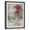 Plakat s paspartujem cvetovi z biseri - 30x45 white
