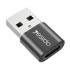 OTG adapter Yesido GS09 USB-A v USB-C 5Gbps, Plug and Play - črn