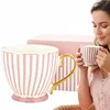 Porcelanasta skodelica v darilni škatli, roza, bela, porcelan, 450 ml