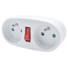 Solight hub, 2 x 10A, bela, stikalo [P107]