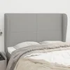 Uzglavlje s ušima svjetlosivo 147x23x118/128 cm od tkanine
