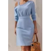 Elegantna midi obleka, svetlo modra