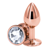 NS Novelties Rear Assets Rose Gold Buttplug Small Clear