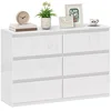 HOMCOM Lesen predalnik s 6 predali, komoda za moderno in večnamensko spalnico, 112x34x75 cm, bela