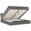 Otomanski krevet s madracem i LED tamnosivi 180x200cm tkanine