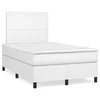 vidaXL Box spring postelja z vzmetnico bel 120x190 cm umetno usnje