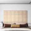 vidaXL Stenska glavna postelja 12 pcs krema 30 x 30 cm blago