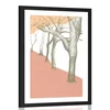Plakat s paspartujem pastelen drevored - 40x60 no frame