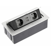 GTV Vgradna vtičnica 2x vtičnica | 2x usb SREBRNA