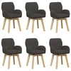 vidaXL vidaXL Vrtilne jedilne stole 6 pcs Bouclé Temno siva 54 x 58 x 87 cm, (5000296633)